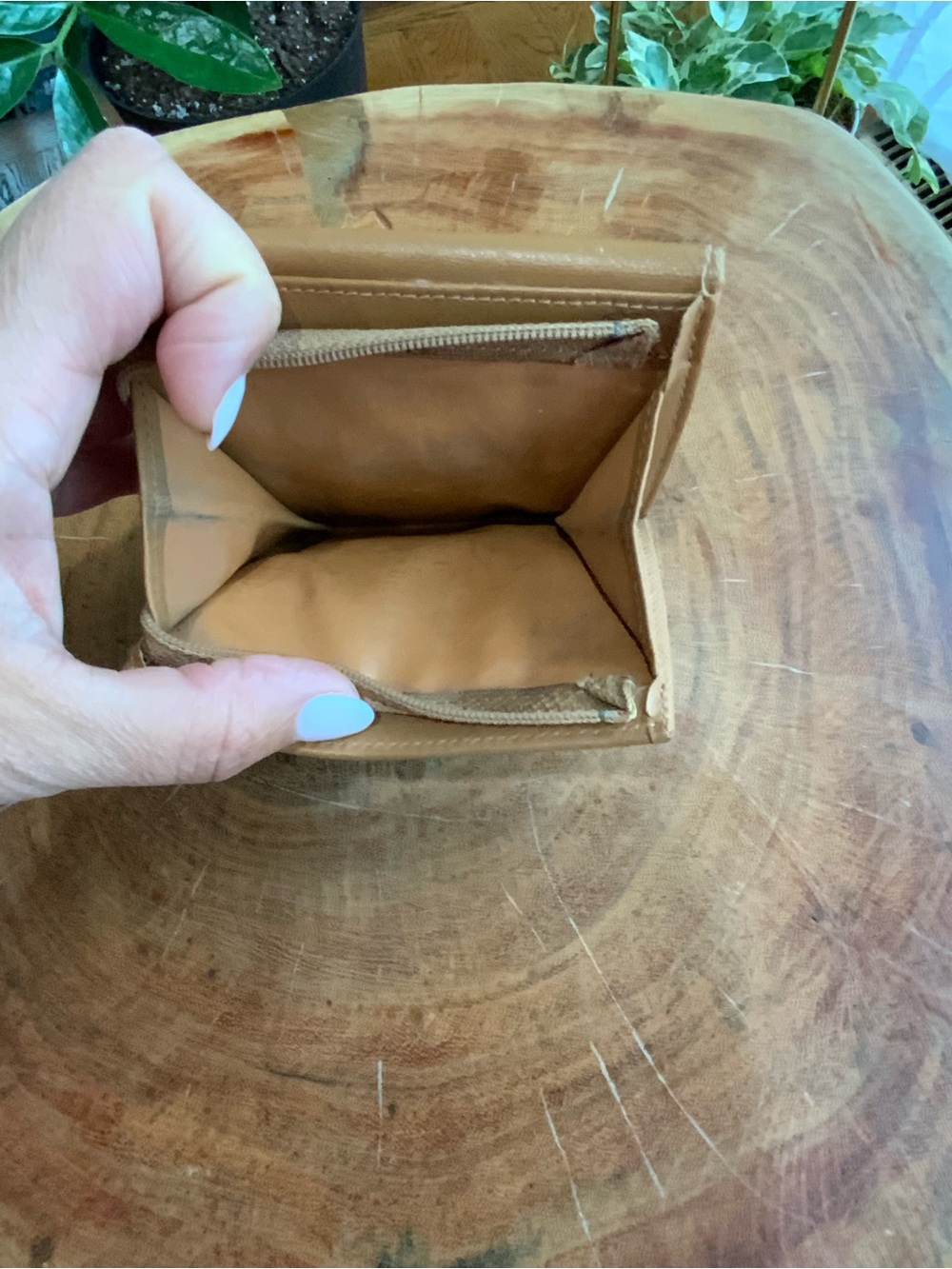 Vintage Céline Macadam Tri-Fold Wallet / Compact Wallet Brown PVC & Tan Leather - Picture 9 of 10